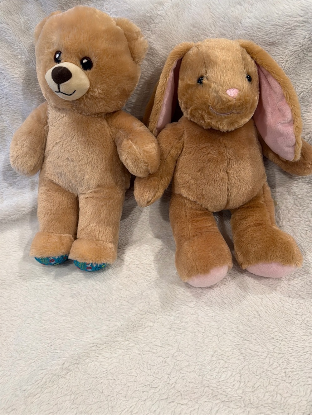 Build A Bear Plush Lot Pawlette Bunny Rabbit & Lil Cub Pudding Teddy Bear